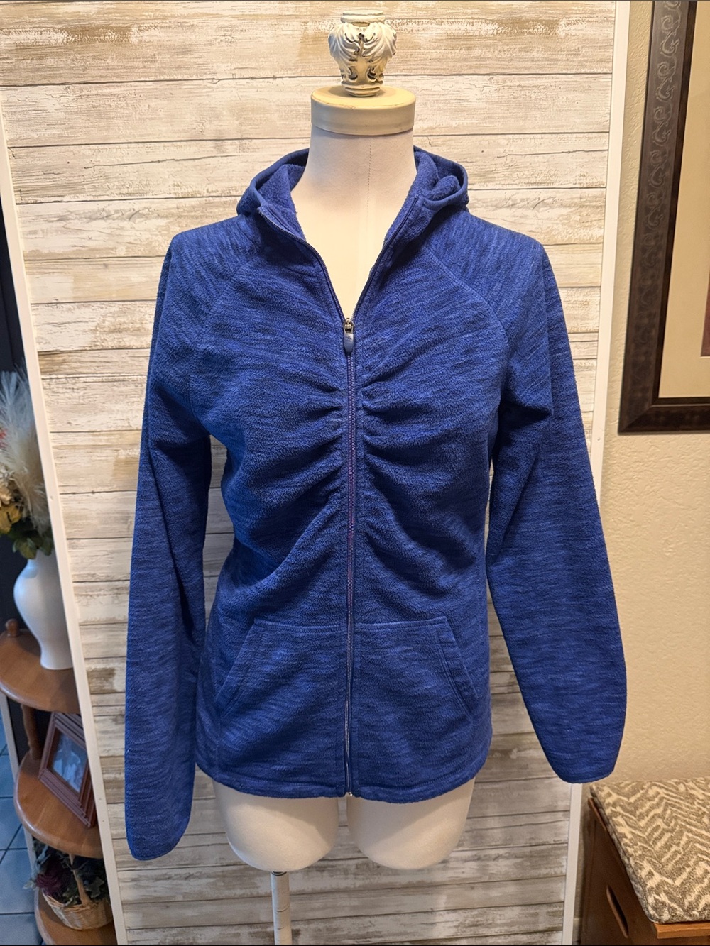 tek gear Women's Royal Blue Hooded Zip-Up Sweatshirt